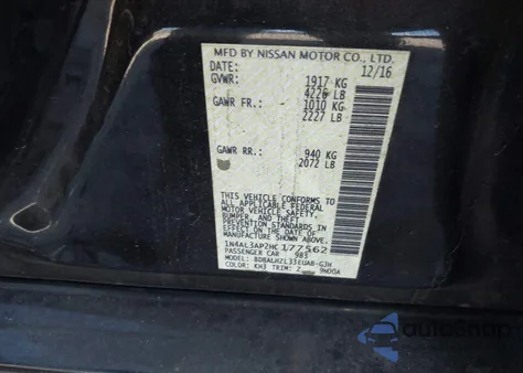 2017 Nissan Altima 2.5 Sr из США, поврежденный, VIN 1N4AL3AP2HC177562